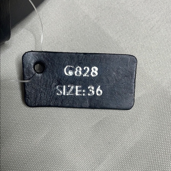 Black Leather Belt with Silver Buckle - Picture 3 of 5